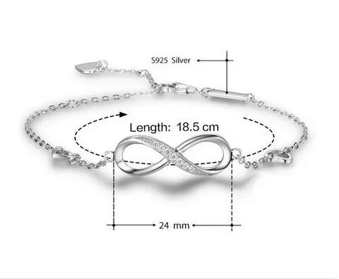 Pulsera de Plata 925 Símbolo Amor Infinito