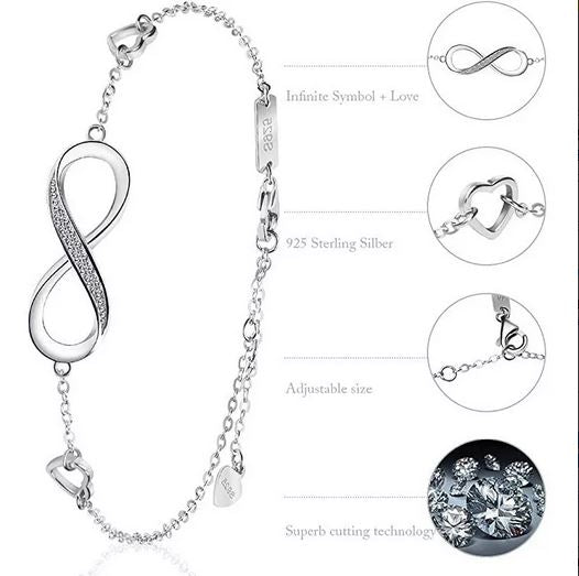 Pulsera de Plata 925 Símbolo Amor Infinito