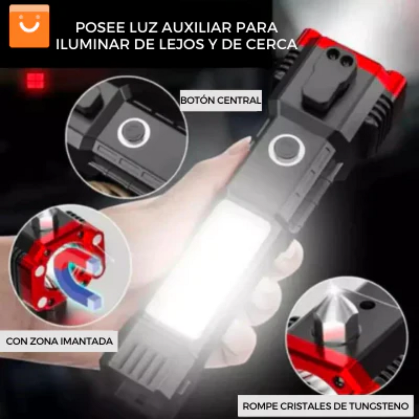 Linterna LED Táctica 4 en 1