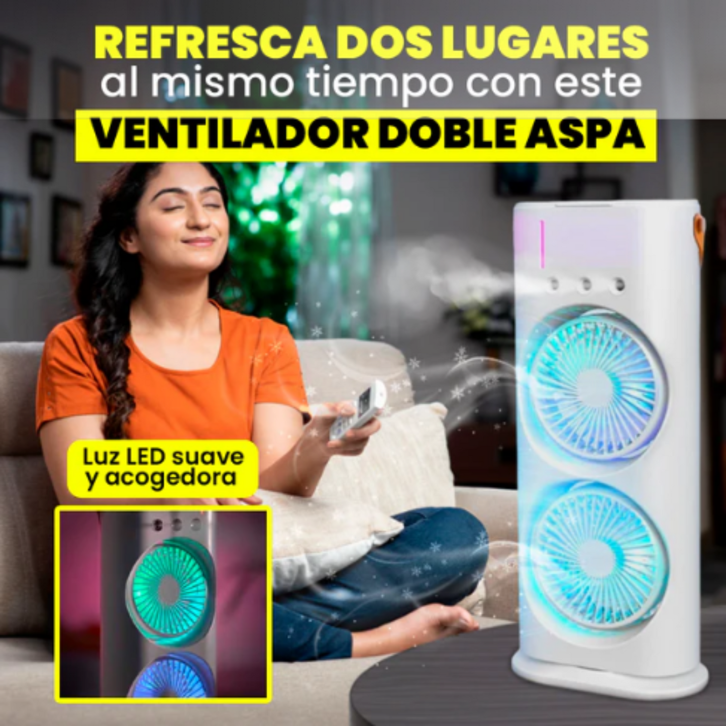 Increíble Ventilador Doble con humificador