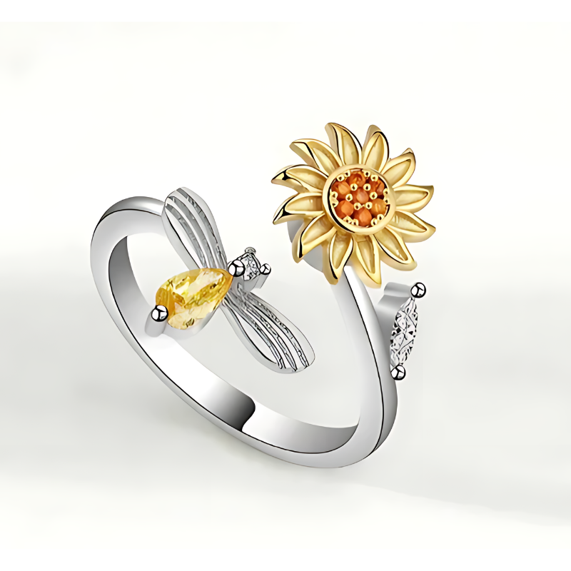 ANILLO ABEJA GIRATORIO GIRASOL 🌻