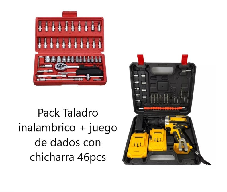 Taladro Inalam Mas juego de Dados 46pcs